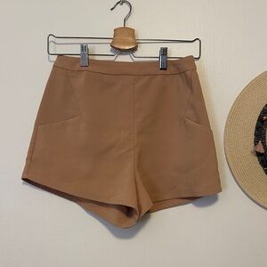 Tobi High Waist Tan Shorts